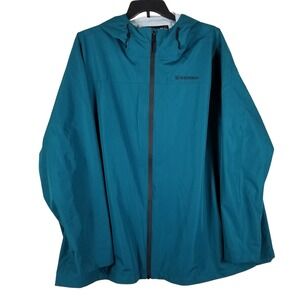 Baerskin Rain Jacket Mens 3XL Teal Blue Tactical Waterproof Hooded Full Zip